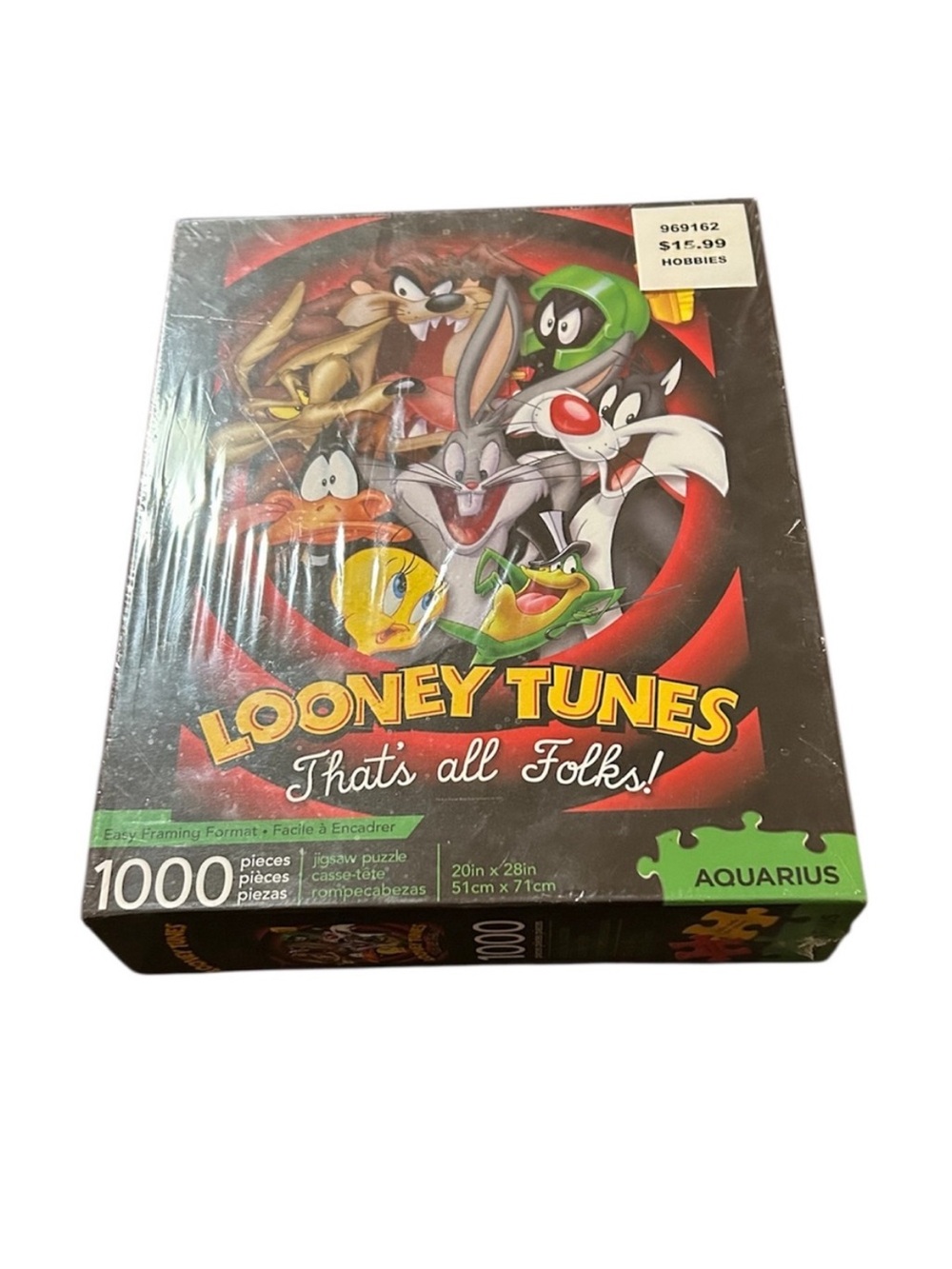 Aquarius Looney Tunes 'That's All Folks!' 1000-Piece Jigsaw Puzzle - Black & Red